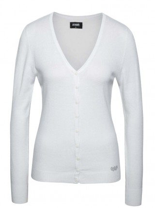 Pulover cu decolteu in V si inchidere cu nasturi