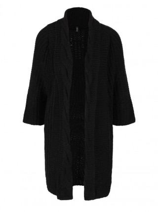 Cardigan negru cu maneci 3/4