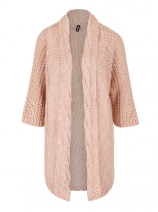 Cardigan roz cu maneci 3/4