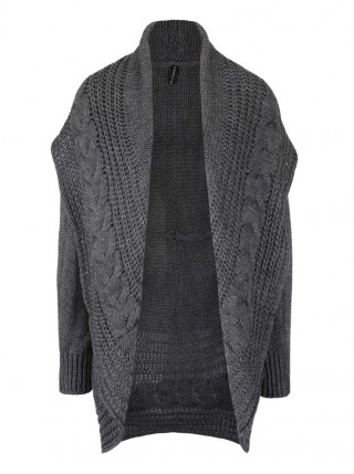 Cardigan tricotat cu guler inalt