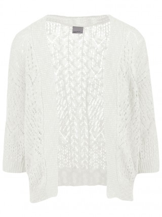 Cardigan alb cu maneci 3/4