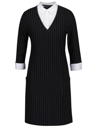 Rochie cu aspect 2 in 1 si maneci trei sferturi