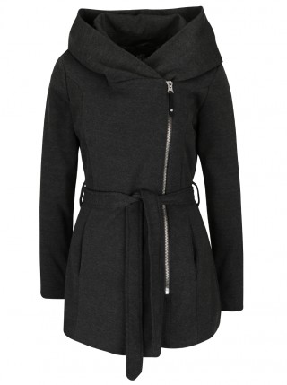 Palton scurt cu cordon si gluga