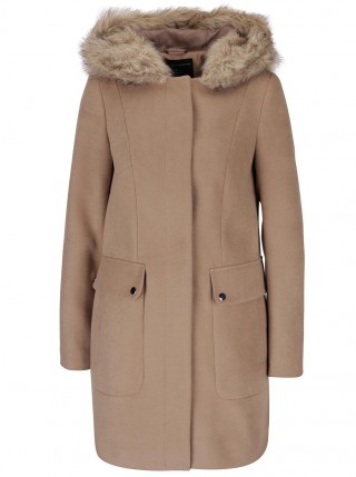 Palton cu gluga cu blana artificiala