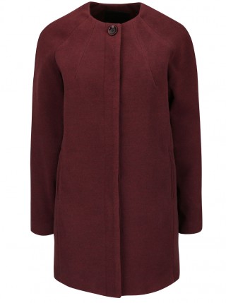 Palton visiniu cu croi drept