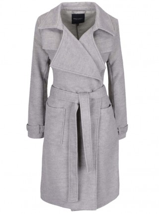 Palton gri melanj cu cordon