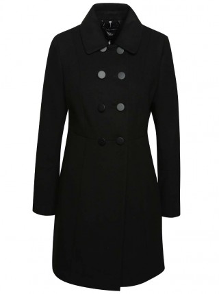 Palton negru cu guler ascutit