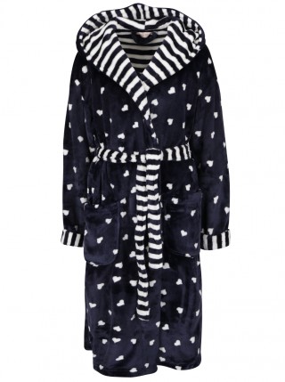 Halat de baie pufos cu gluga si cordon