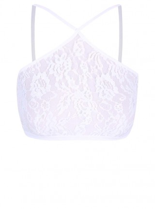 Bustiera alba din dantela