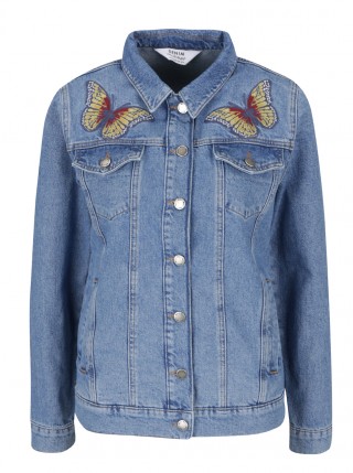 Jacheta de blugi cu fluturi aplicati
