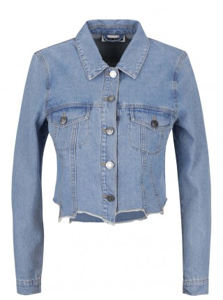 Jacheta de blugi cu aspect deteriorat