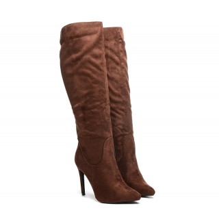 Cizme pana la genunchi, imitatie de piele intoarsa