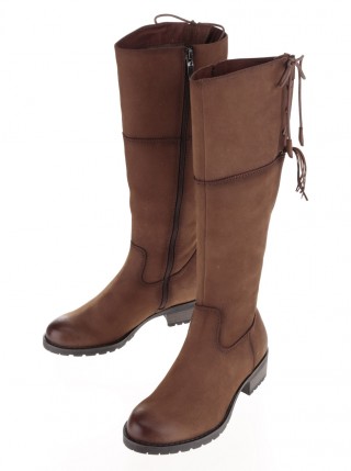 Cizme maro din piele naturala