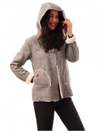 Cojoc scurt cu buzunare si gluga