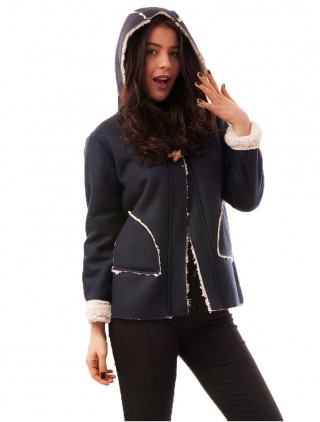 Cojoc scurt cu buzunare si gluga