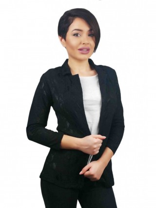 Jacheta tip sacou cu maneci din dantela