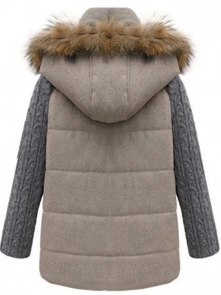 Geaca de iarna cu maneci lungi tricotate