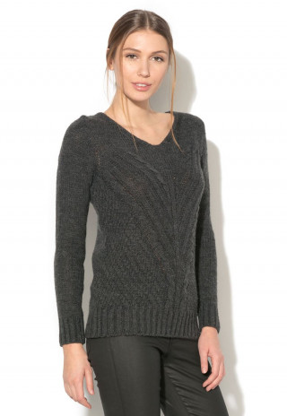 Pulover gros cu decolteu in V