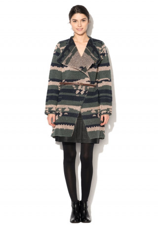 Cardigan tricotat cu curea