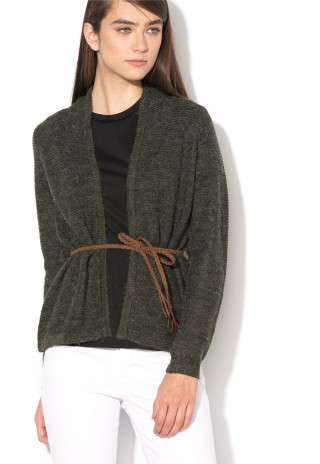 Cardigan scurt cu cordon impetit