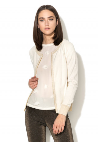 Cardigan bej cu strasuri