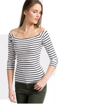 Bluza in dungi alb negru din bumbac Medicine