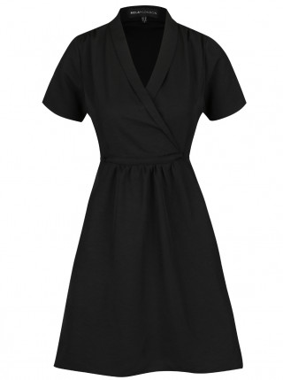 Rochie eleganta cu guler cu revere si cordon in talie