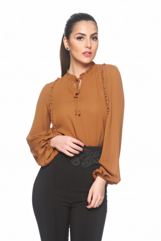 Bluza din stofa neelastica subtire cu maneci prinse in elastic