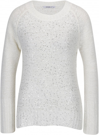 Pulover calduros cu paiete alb elegant de firma