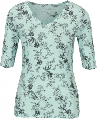Tricou verde mentol cu imprimeu floral stil shabby chic