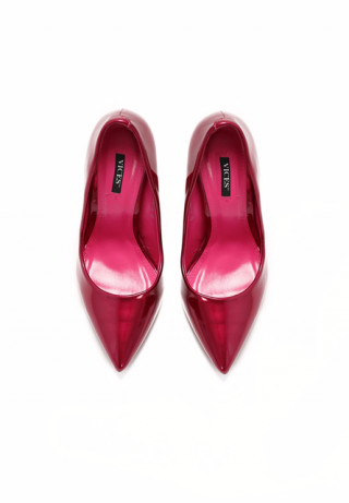 Pantofi stiletto cu toc inalt cui lacuiti burgundy