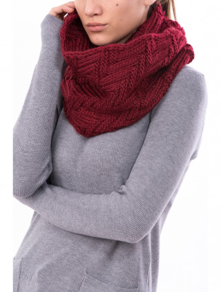 Fular dama tricotat rosu