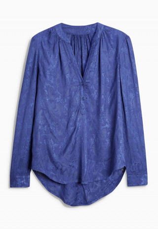 Bluza tip camasa cu pense in stil vintage cu aspect texturat albastru regal NEXT