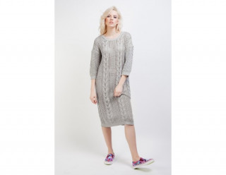 Rochie tip pulover tricotata gri Vila