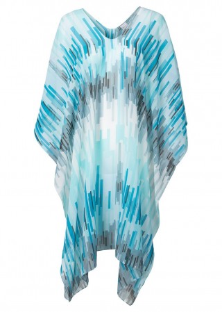 Rochie vaporoasa de plaja in culori marine