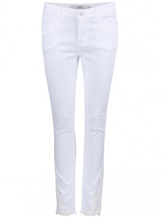 Blugi Vero Moda Seven albi cu detalii din dantela