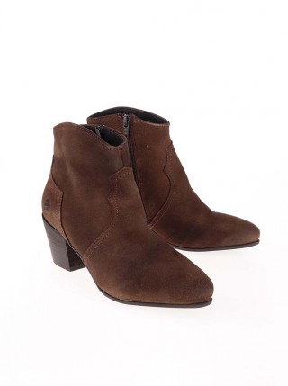 Botine Bullboxer maro cu toc gros