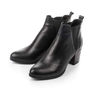 Botine scurte din piele cu toc gros