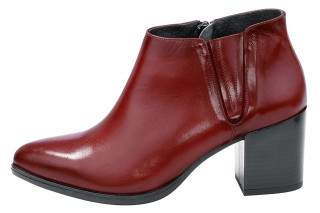 Botine rosii cu toc gros