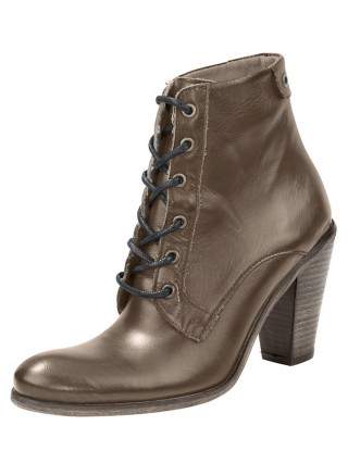 Botine cu toc gros si sireturi