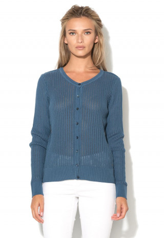 Cardigan albastru petrol cu perforatii - Mustang