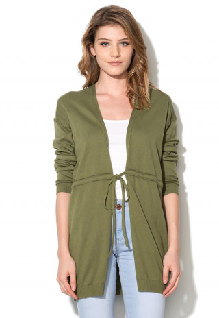 Cardigan verde militar din bumbac