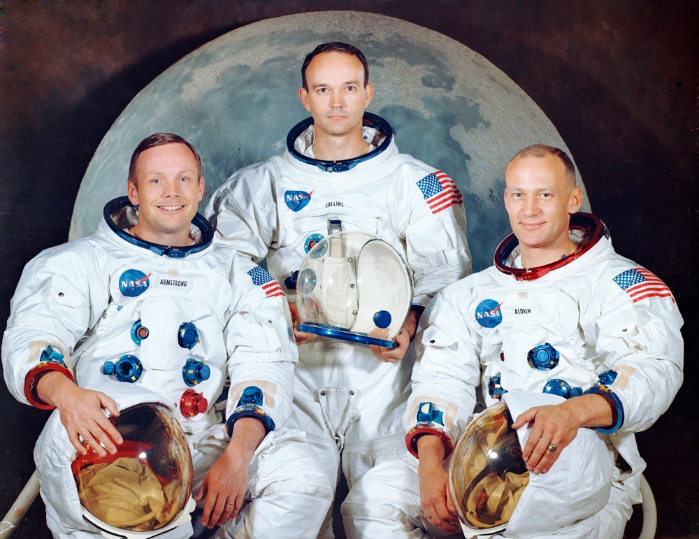 Portretul oficial al echipajului astronauților Apollo 11: Neil A. Armstrong, comandor; Michael Collins, pilot; Edwin E. „Buzz” Aldrin, pilot. Cape Kennedy - 16 iulie 1969